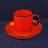 Scandic red Coffee Cup with Saucer very good
