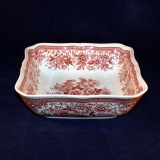 Fasan red Angular Serving Dish/Bowl 15 x 15 x 5 cm very good