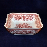Fasan red Angular Serving Dish/Bowl 15 x 15 x 5 cm used