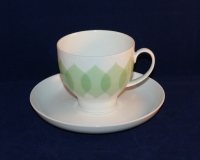 Lotus green Coffee Cup with Saucer as good as new