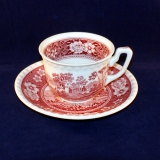 Rusticana red Coffee Cup with Saucer used