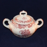 Valeria red Sugar Bowl with Lid as good as new