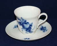 Classica blaue Rose Kaffeetasse mit Untertasse neuwertig
