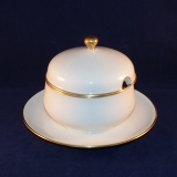 Olvia 63 white-golden Gravy/Sauce Boat with Lid as good as new