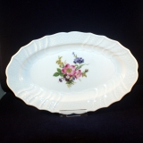 Dresden Coloured Flowers Oval Serving Platter 35 cm x 22 cm as good as new