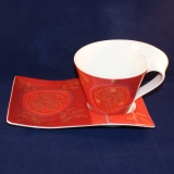 New Wave Caffe Merah Cafe au lait Cup with Partyplate very good