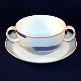 York Cubic Soup Cup/Bowl with Saucer very good