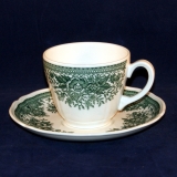 Fasan green Coffee Cup with Saucer very good