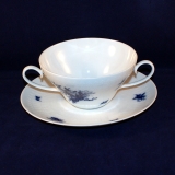 Romanze blue Soup Cup/Bowl with Saucer very good