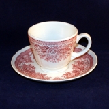 Fasan red Coffee Cup with Saucer used