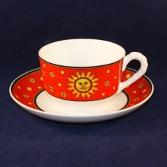 Paloma Picasso Sun, Moon and Stars Tea Cup with Saucer red very good
