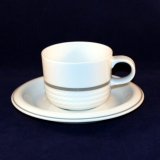 Corda dark gray Strips Coffee Cup with Saucer very good