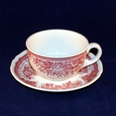 Fasan red Tea Cup with Saucer used