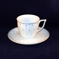 Princess blue white Coffee Cup with Saucer as good as new