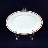 Unknown Red Border Oval serving Platter 21,5 x 14 cm used