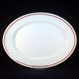Unknown Red Border Oval serving Platter 32 x 24 cm used