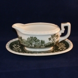 Rusticana green Butter/Gravy/Sauce Boat with Underplate used
