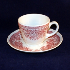 Fasan red Coffee Cup with Saucer very good