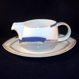 York Cubic Gravy/Sauce Boat with Underplate very good