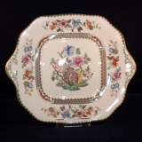 Chinese Rose Sandwichplatte mit Griff 28 x 24,5 cm neuwertig