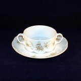 Mon Bijou Green Tendril Soup Cup/Bowl with Saucer very good