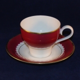 Tirschenreuth Melodie red Espresso Cup with Saucer as good as new