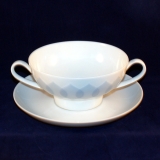 Lotus blue Soup Cup/Bowl with Saucer very good