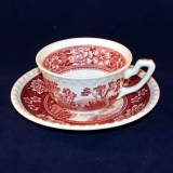Rusticana red Tea Cup with Saucer as good as new